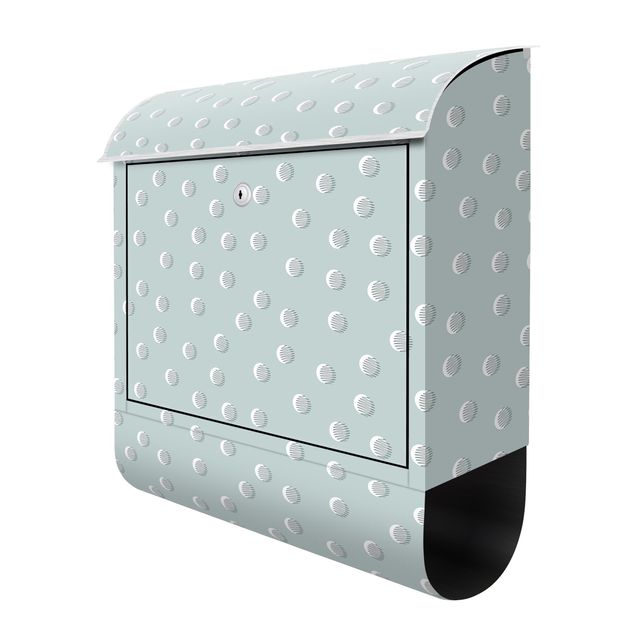 Buzón exterior Pattern With Dots And Circles On Bluish Grey