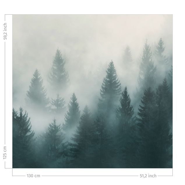 Cortinas a medida Coniferous Forest In Fog