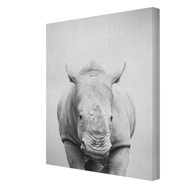 Cuadros de Gal Design Rhinoceros Nora Black And White