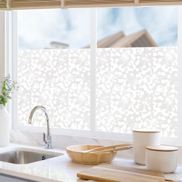Vinilo ventana privacidad Natural Pattern Dandelion With Dots