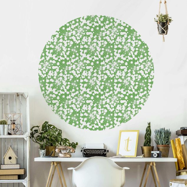 Decoración cocina Natural Pattern Dandelion With Dots In Front Of Green