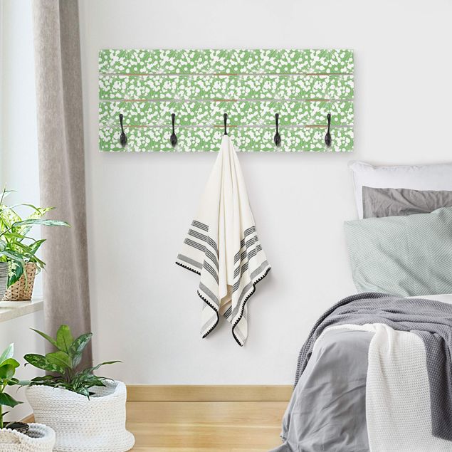 Percheros de pared shabby chic Natural Pattern Dandelion With Dots In Front Of Green
