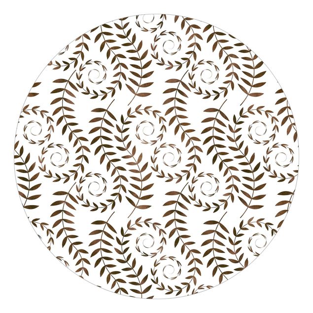 Papel pintado moderno Natural Pattern Tendrils In Brown