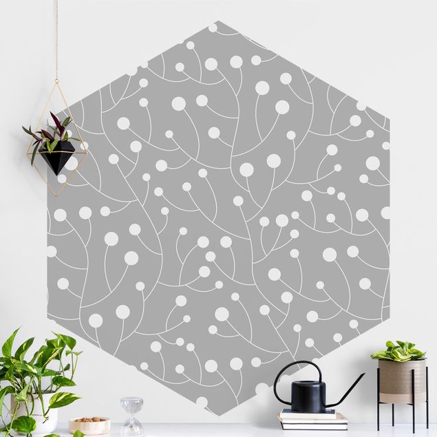 Decoración cocina Natural Pattern Growth With Dots On Gray