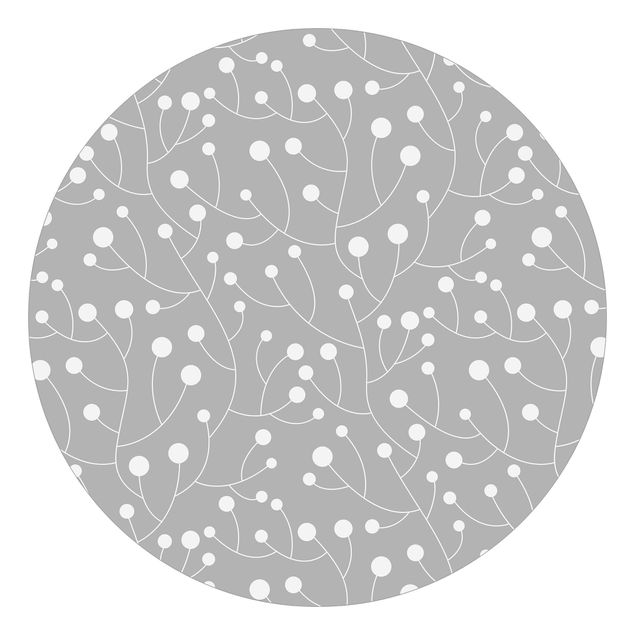 Papel pintado moderno Natural Pattern Growth With Dots On Grey