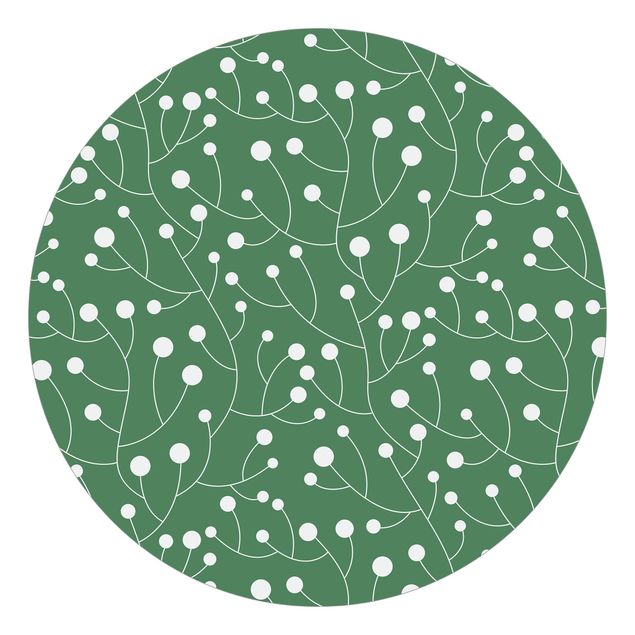 Papeles pintados modernos Natural Pattern Growth With Dots On Green