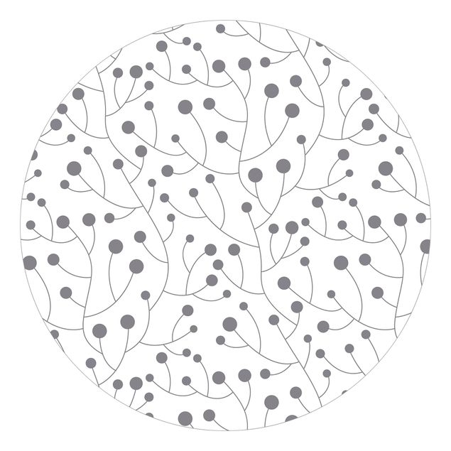 Papel pintado salón moderno Natural Pattern Growth With Dots Grey