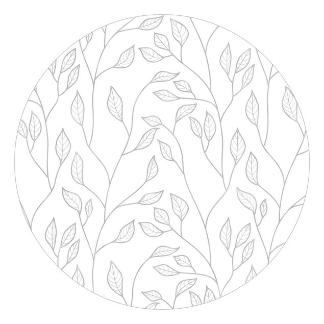 Papeles pintados modernos Natural Pattern Branches With Leaves In Grey