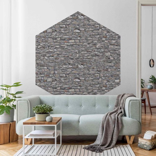 Papel pared 3d Natural Stone Wallpaper Old Stone Wall