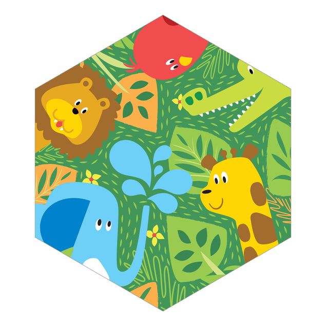 Papel pintado hexagonal No.BP4 Zoo Animals