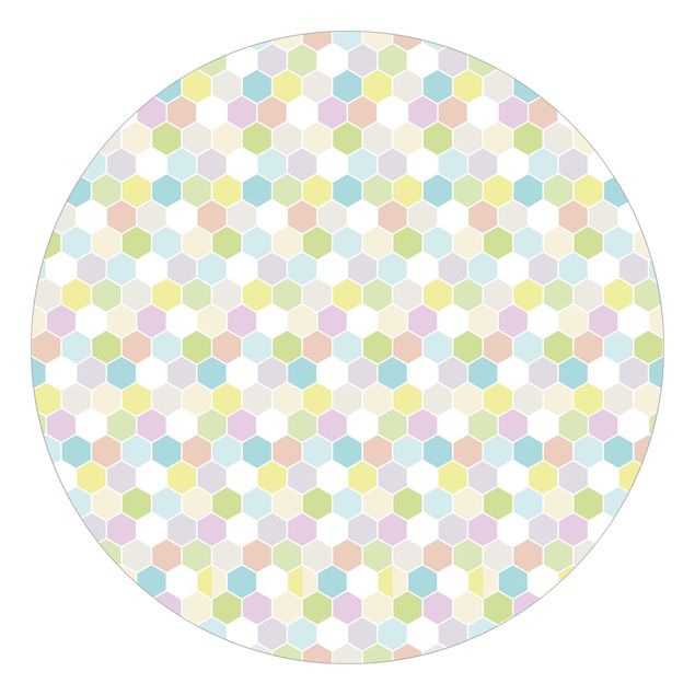 Papel pintado moderno No.YK52 Hexagon Pastel