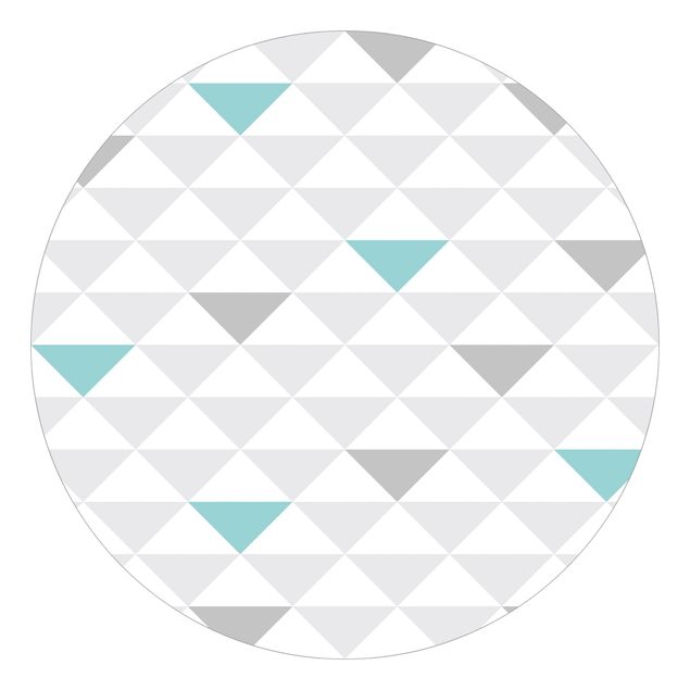 Papel pintado moderno No.YK64 Triangles Grey White Turquoise