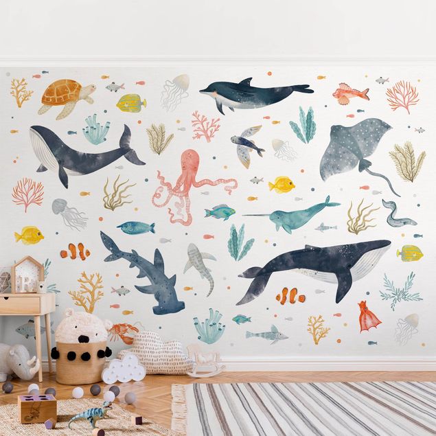 Papel pintado peces baño Ocean Spirit