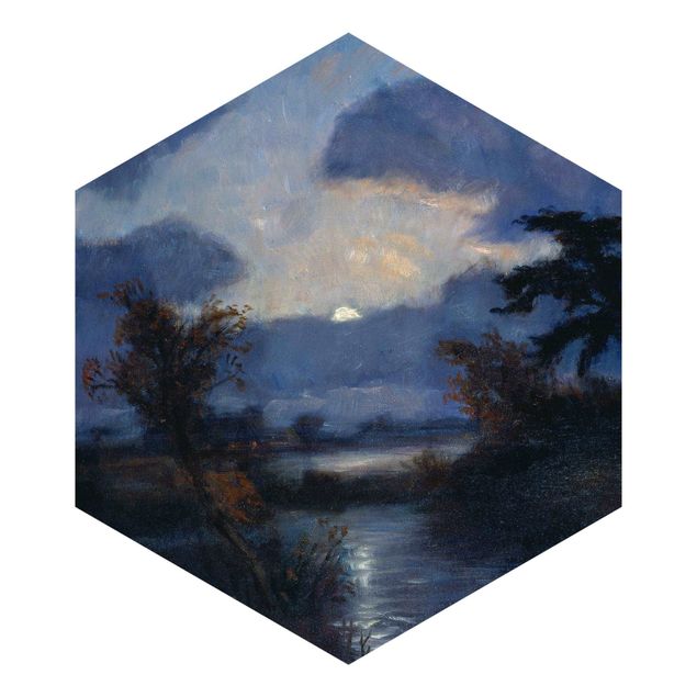 Papel pintado paisajes Otto Modersohn - Moon Night In The Devil Bog