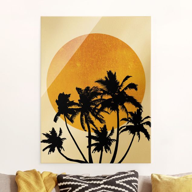 Decoración cocina Palm Trees In Front Of Golden Sun