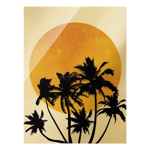 Cuadros de plantas Palm Trees In Front Of Golden Sun