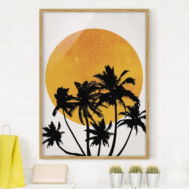 Decoración de cocinas Palm Trees In Front Of Golden Sun