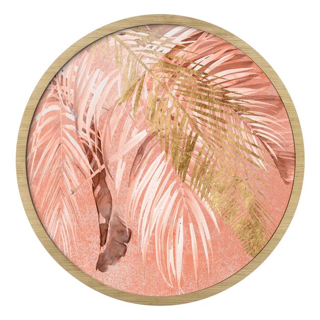 Cuadros modernos Palm Fronds In Pink And Gold II