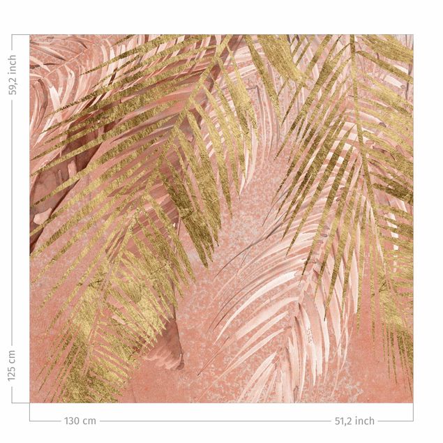 cortinas a medida on line Palm Fronds In Pink And Gold III