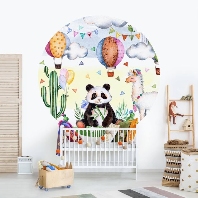 Papeles pintados modernos Panda And Lama Watercolour