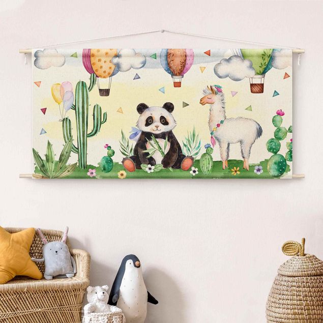Cuadro panda Panda And Lama Watercolour