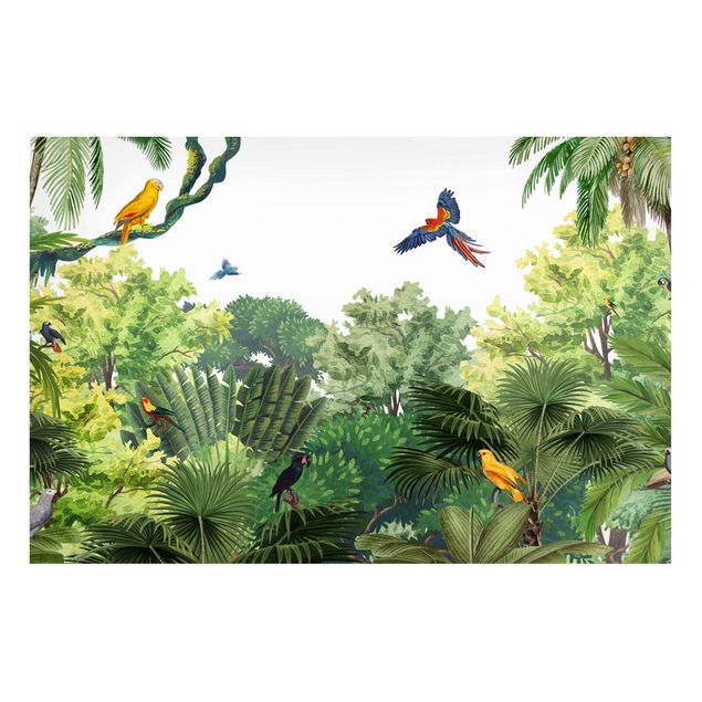 Cuadros árboles Parrot parade in the jungle