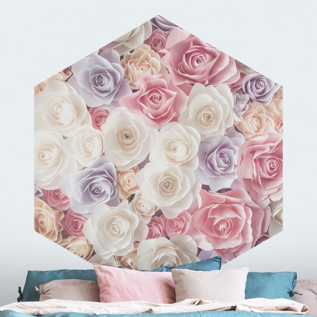 Papel pintado rosas Pastel Paper Art Roses