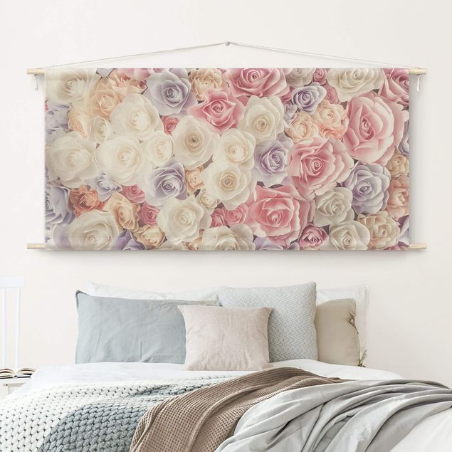 Tapices modernos para pared Pastel Paper Art Roses