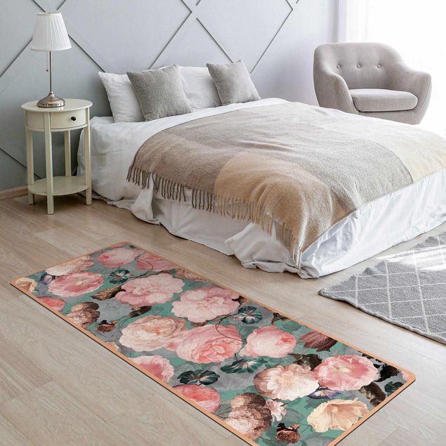 Alfombras azules Pastel Dream Of Roses On Blue