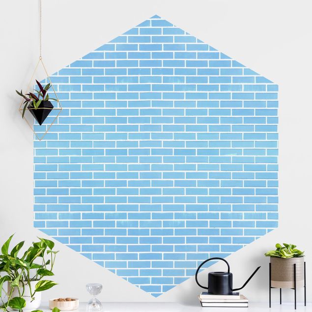 Decoración cocina Pastel Blue Brick Wall