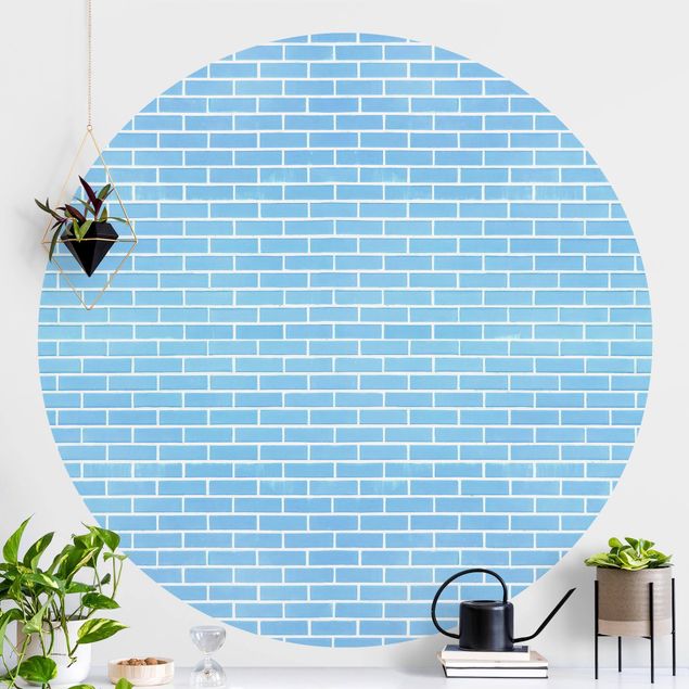 Decoración de cocinas Pastel Blue Brick Wall