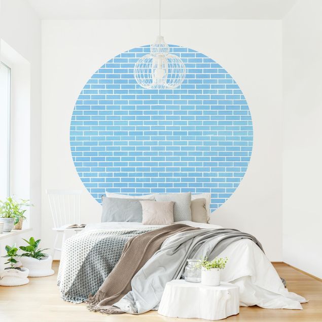 Papel pintado moderno Pastel Blue Brick Wall