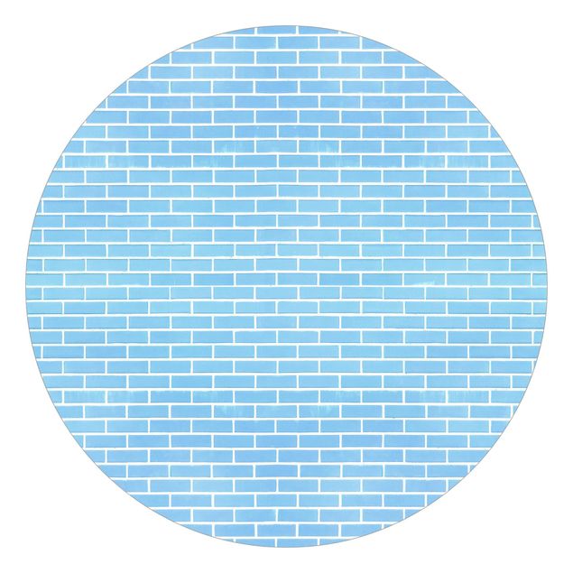 Papel pintado azul Pastel Blue Brick Wall
