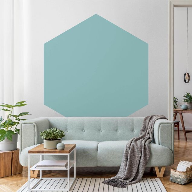 Papel pintado hexagonal Pastel Turquoise