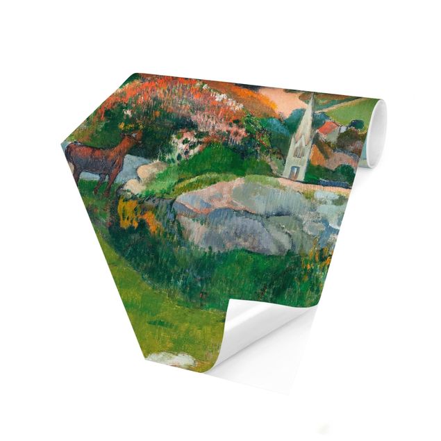 Papel pintado montañas infantil Paul Gauguin - The Swineherd