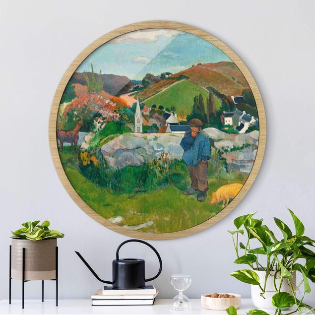 Pósters enmarcados de cuadros famosos Paul Gauguin - The Swineherd