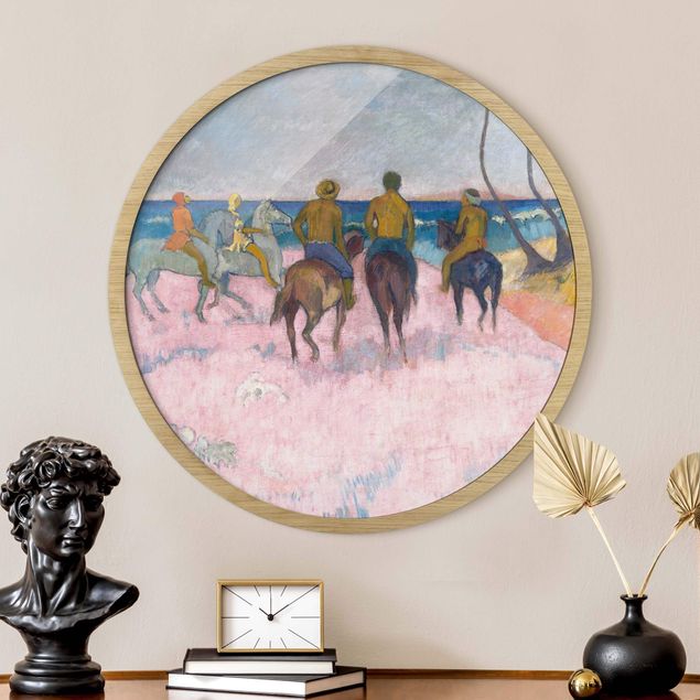 Pósters enmarcados de cuadros famosos Paul Gauguin - Riders On The Beach