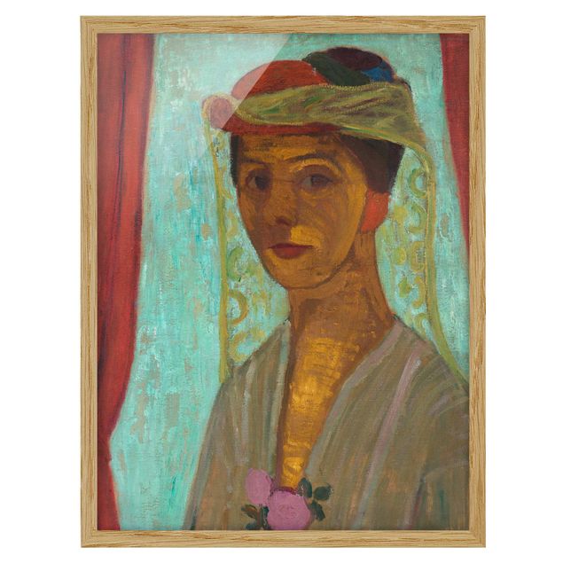 Láminas cuadros famosos Paula Modersohn-Becker - Self-Portrait with a Hat and Veil