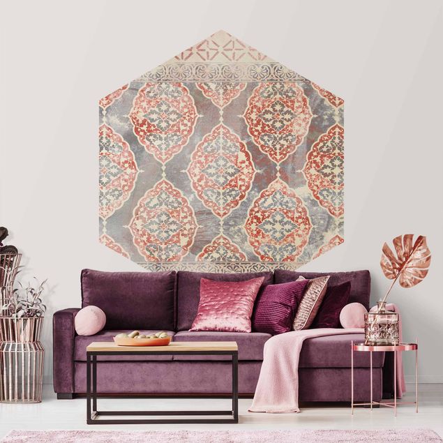 Papel pintado salón moderno Persian Vintage Pattern In Indigo III