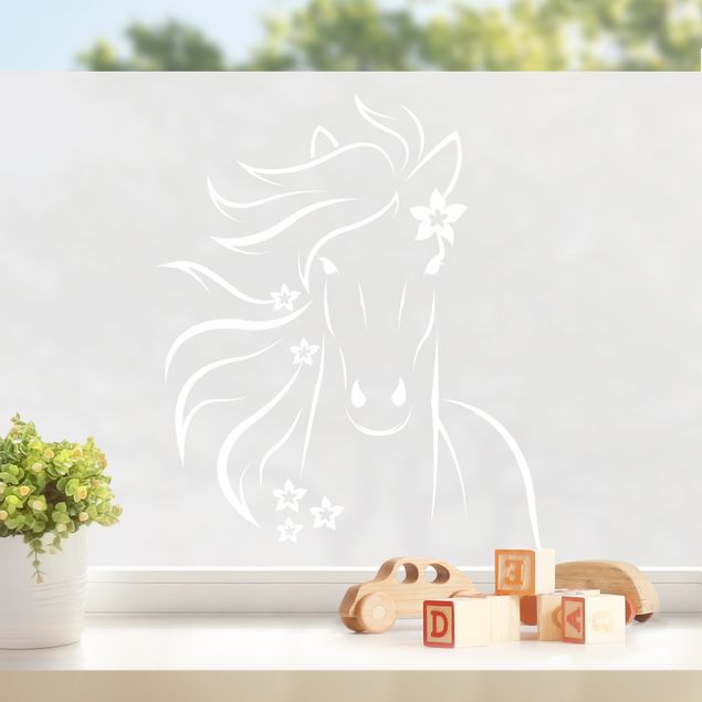 Decoración habitación infantil Horse With Flowers