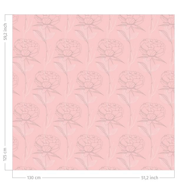 Cortinas con patrones Peony Pattern - Pale Pink