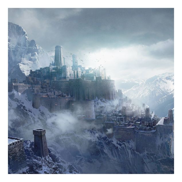 Cuadros de ciudades Fantasy Fortress In The Mountains