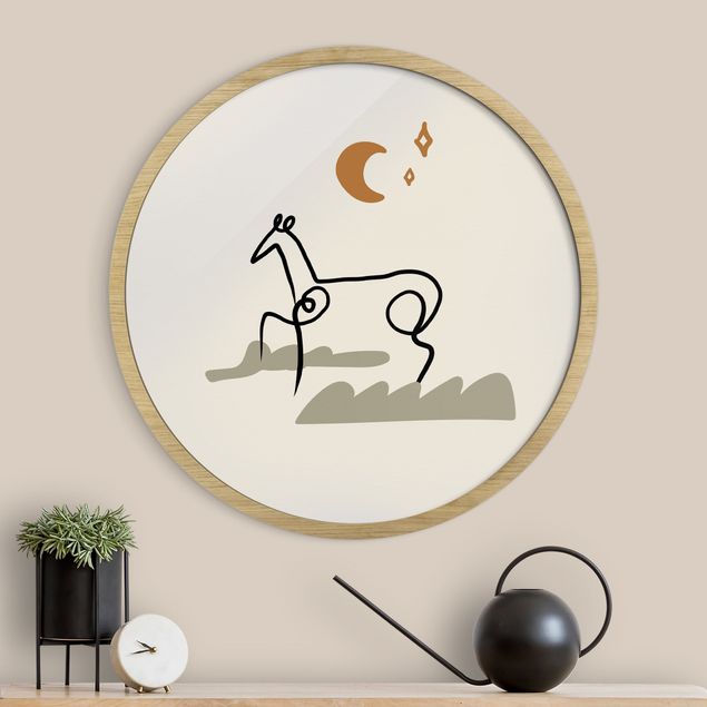 Pósters enmarcados abstractos Picasso Interpretation - The Horse