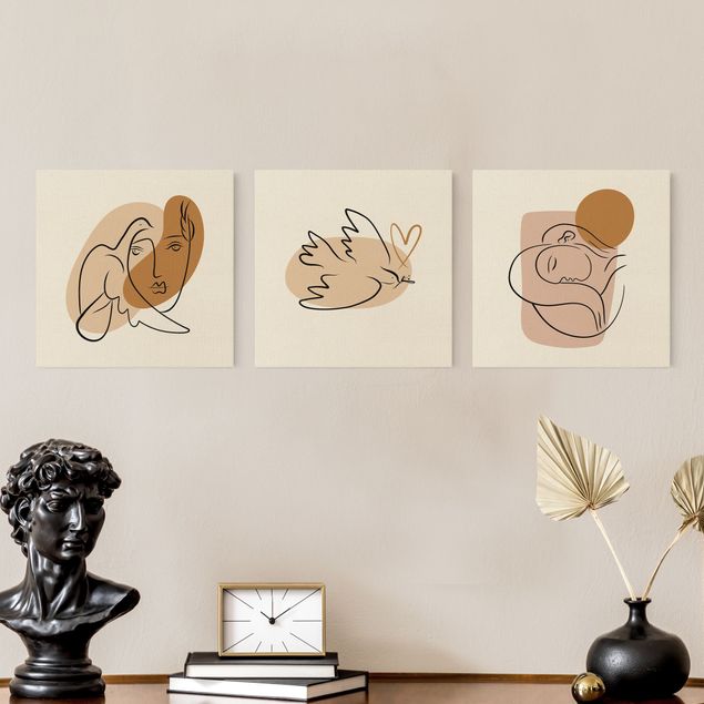 Cuadro retratos Picasso Interpretation - Daydreaming And Dove Of Peace