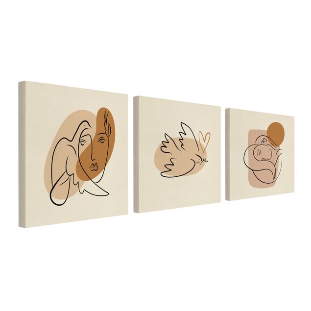 Lienzos decorativos Picasso Interpretation - Daydreaming And Dove Of Peace