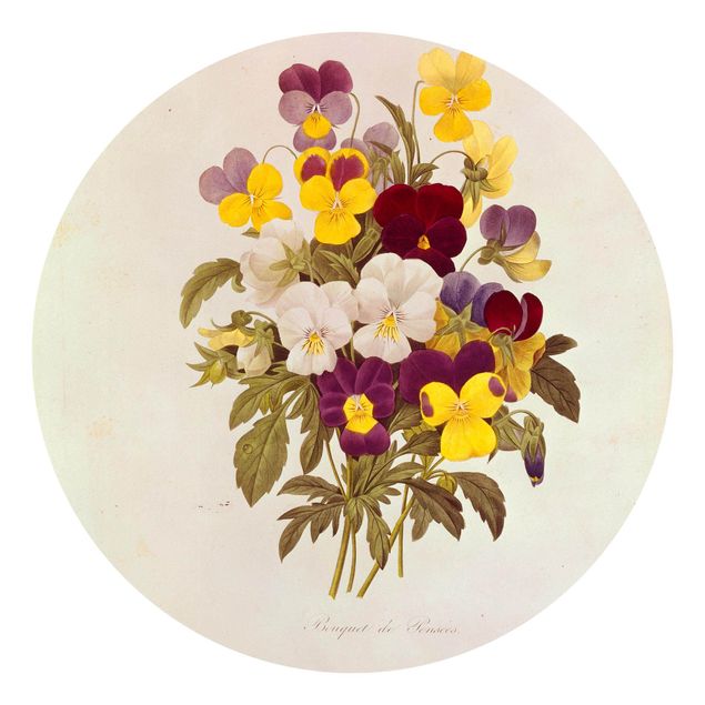 Papel pared flores Pierre Joseph Redoute - Bouquet Of Pansies