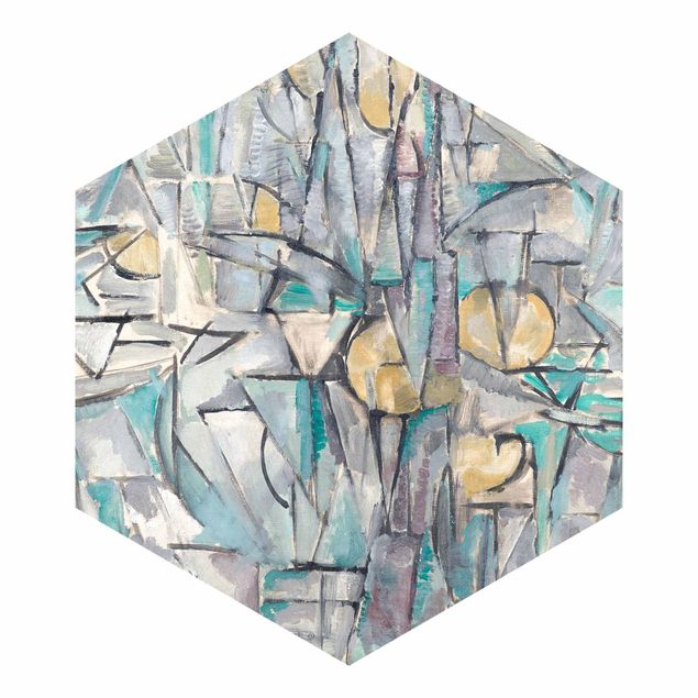 Papel pintado hexagonal Piet Mondrian - Composition X