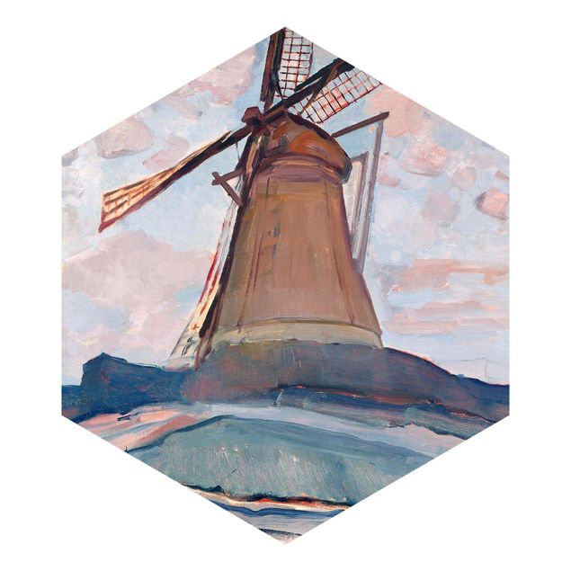 Papel pintado hexagonal Piet Mondrian - Windmill