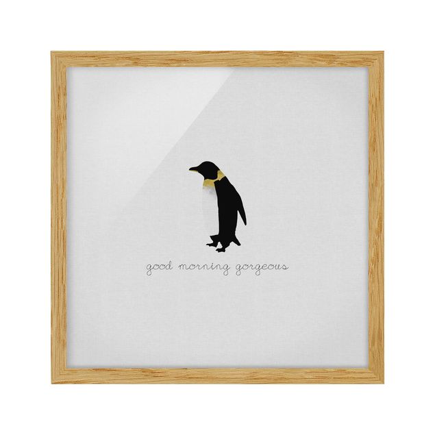 Cuadros a blanco y negro Penguin Quote Good Morning Gorgeous