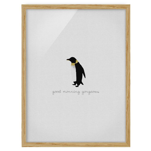 Cuadros en blanco y negro Penguin Quote Good Morning Gorgeous